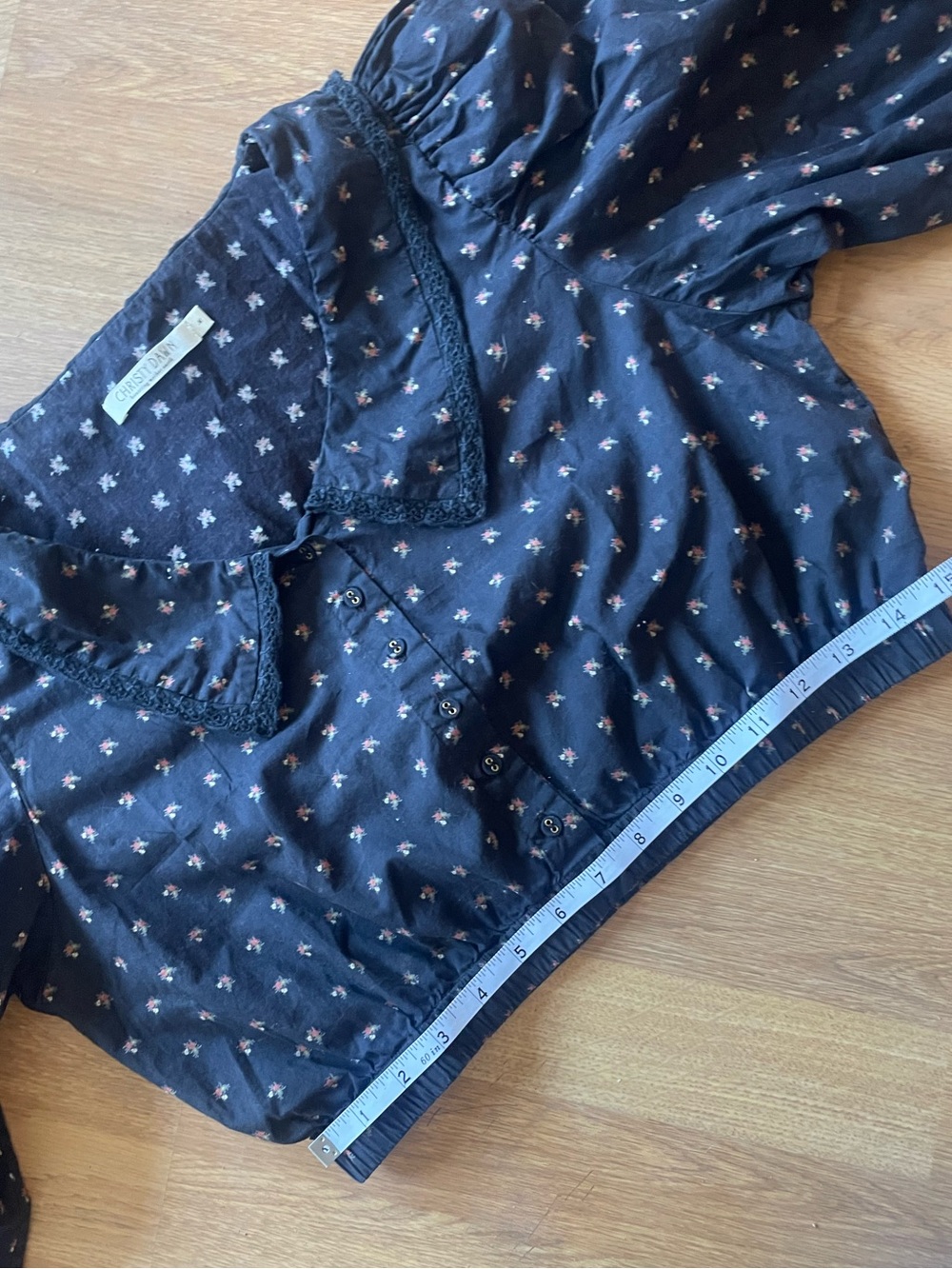 CHRISTY DAWN Black Blouse with Pink Floral Print - Picture 4 of 7